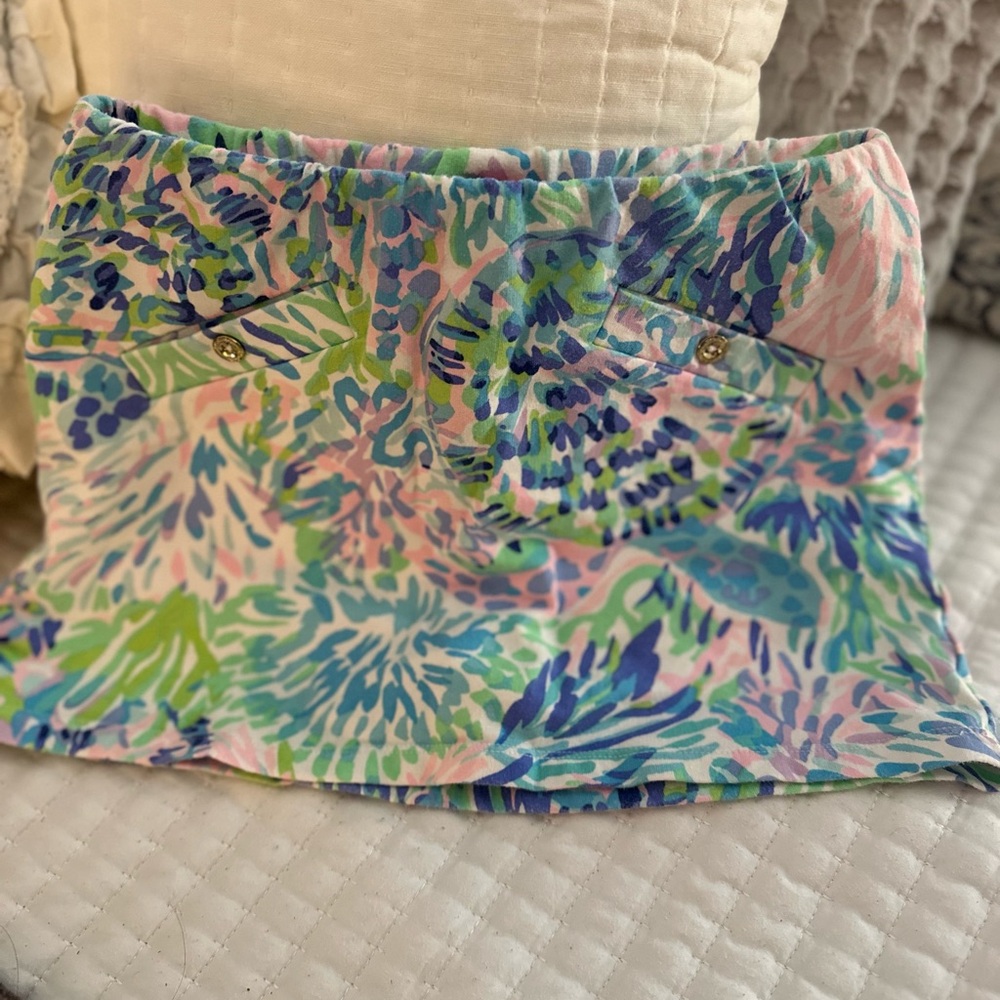Lilly Pulitzer Pink and Green Mini Skirt Resort Wear